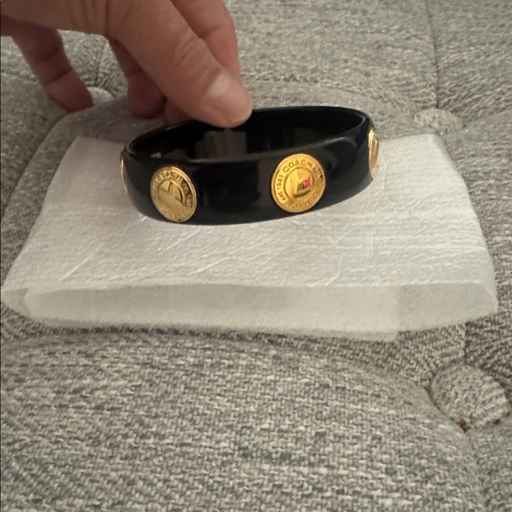 NWOT,Coach black and gold bangle bracelet . - Picture 2 of 5